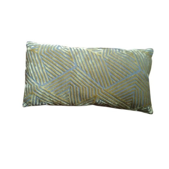 Geometric Gold and Silver Throw Pillow - Picture 1 of 4
